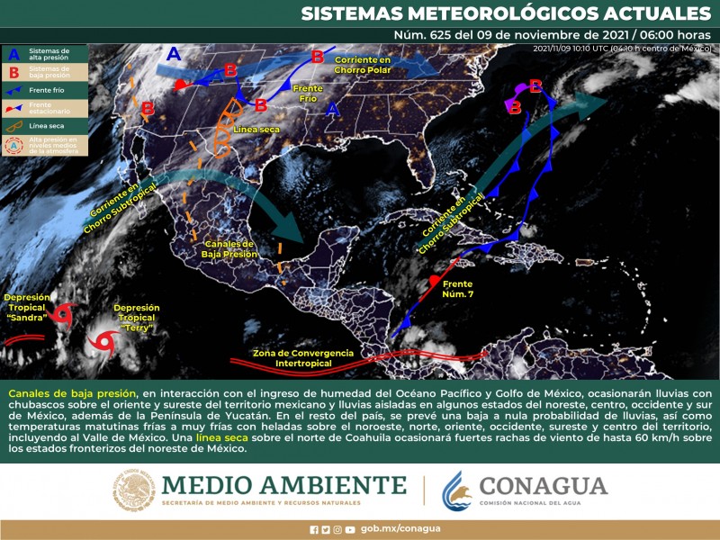 Temperaturas para este día en Sonora