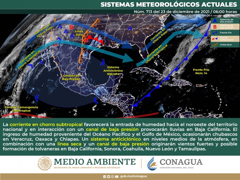 Temperaturas templadas y fuertes vientos en Sonora