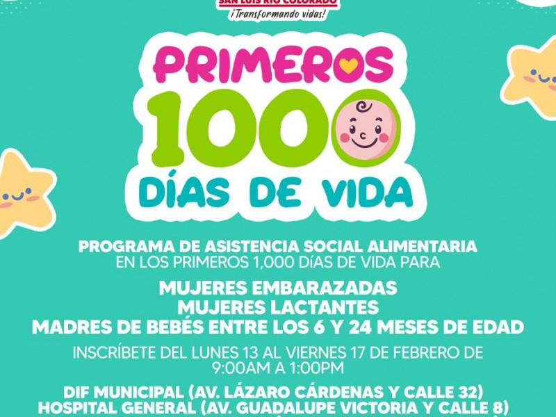 Tendrá DIF módulos de inscripción al programa 1000 Días