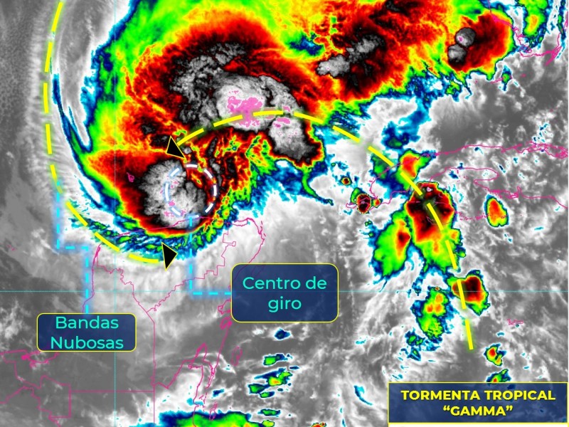 Tormenta “Gamma” ocasiona lluvias torrenciales en Yucatán