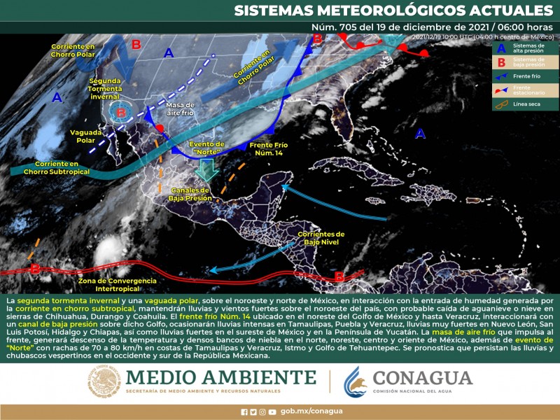 Tormenta invernal se mueve por el noroeste de México