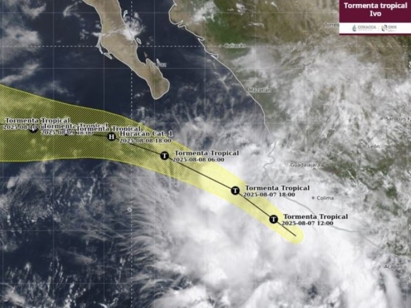 Tormenta Ivo se desplaza frente a costas de Colima