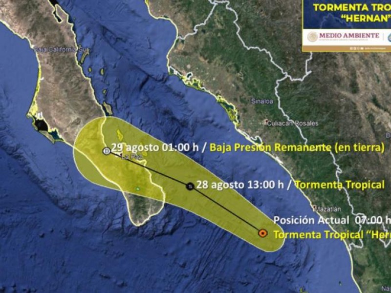 Tormenta Tropical Hernan se localiza frente a Sinaloa