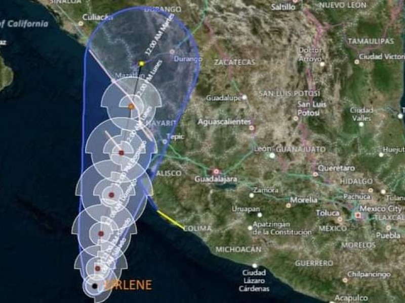 Tormenta tropical Orlene mantiene trayectoria hacia Sinaloa