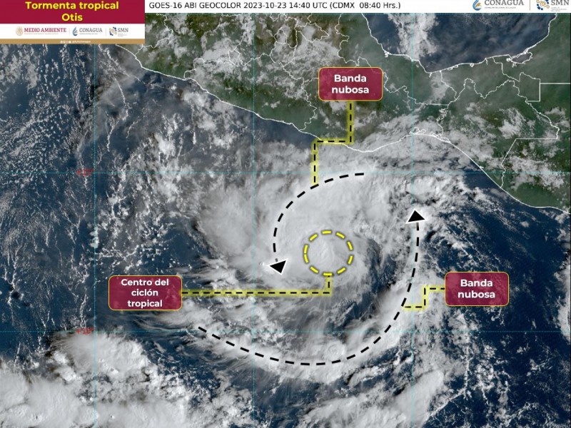 Tormenta tropical Otis se mantiene frente a costas de Oaxaca