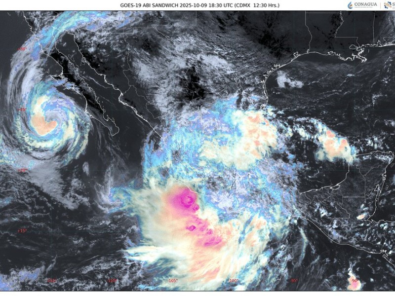 Tormenta Tropical Raymond se desplaza hacia oeste-noroeste del país