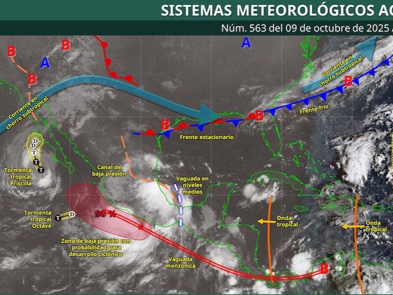 Tormentas dispersas, pronóstico para Toluca