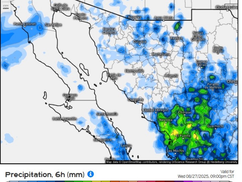 Tormentas intensas en sur de Sonora y norte de Sinaloa