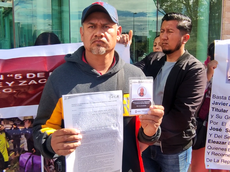 Trabajador presenta denuncia en FGJEZ junto con tianguistas de Guadalupe