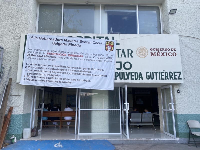 Trabajadores cierran consulta externa en hospital IMSS-Bienestar Zihuatanejo