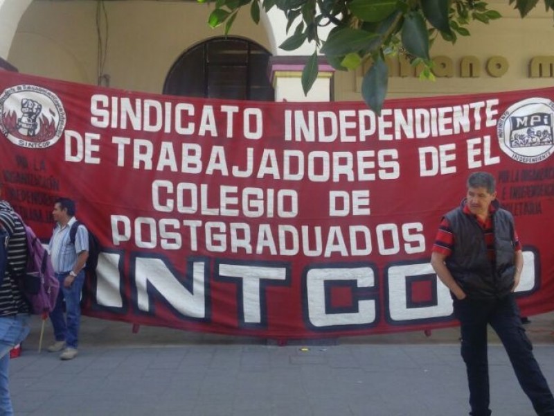 Trabajadores de Colegio de Postgraduados inician huelga