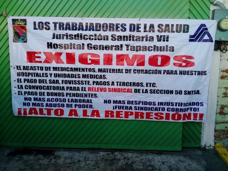 Trabajadores de Salud en Tapachula se manifiestan