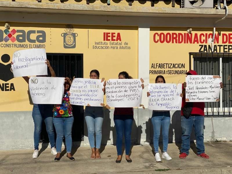Trabajadores del IEEA de Zanatepec, denuncian despidos injustificados