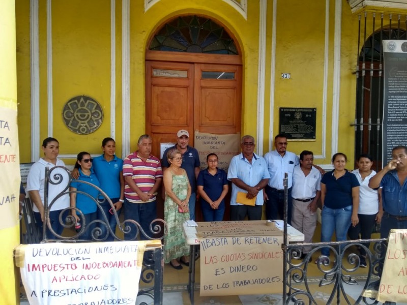 TRABAJADORES DEL INAH VERACRUZ SE SUMAN A PARO