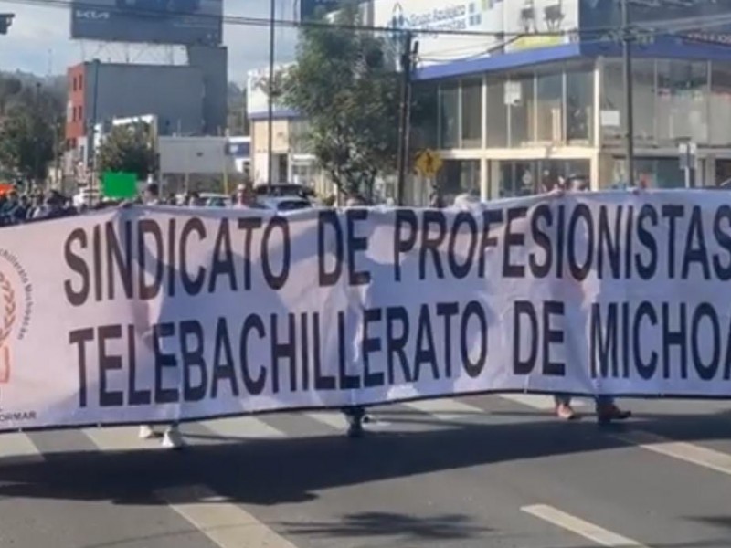 Trabajadores del Telebachillerato en Michoacán exigen destitución de Cristina Portillo