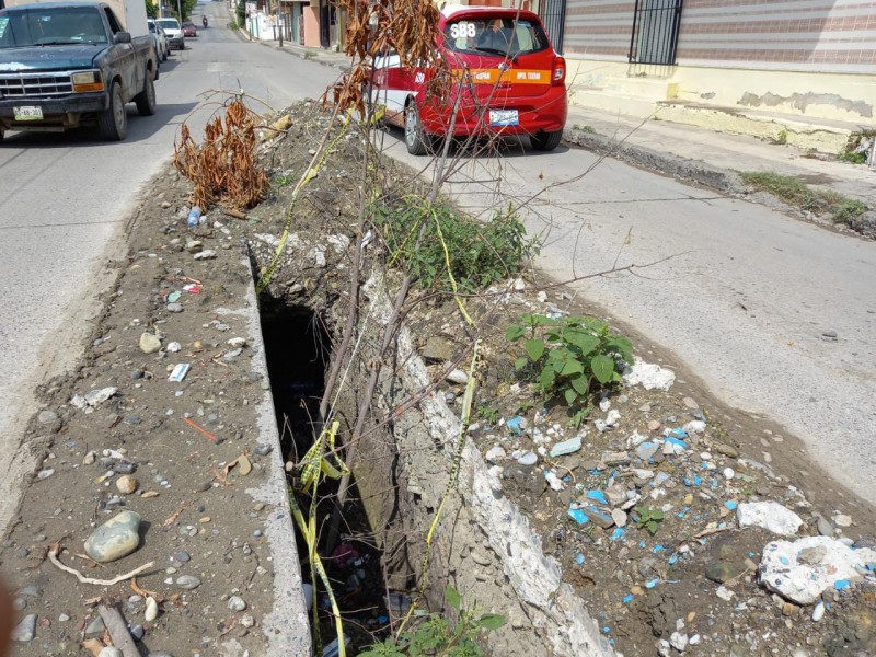 Trabajos abandonados en la colonia Anáhuac de Tuxpan