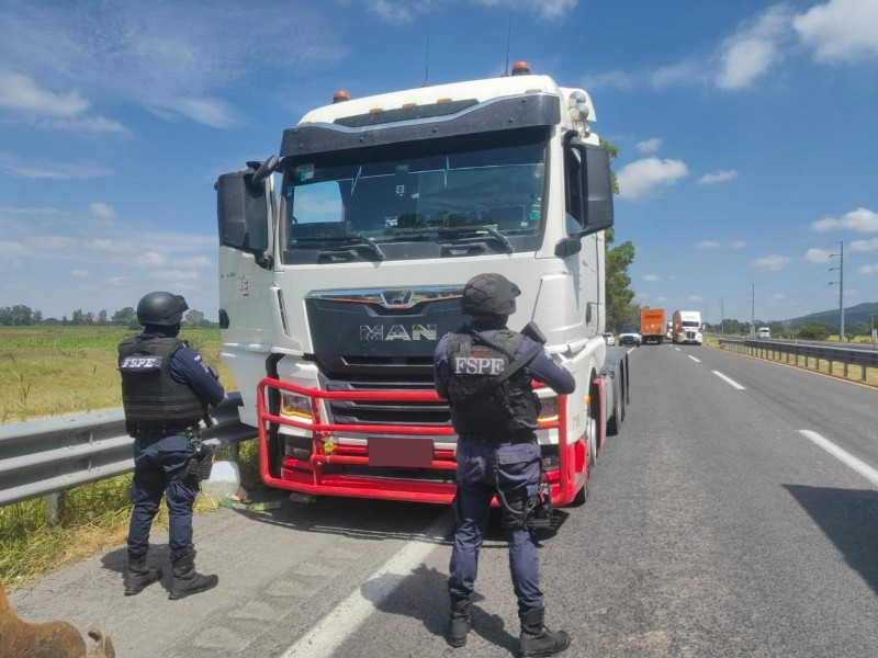 Tractocamión es asegurado y se recuperan 17 toneladas de alimento para mascotas