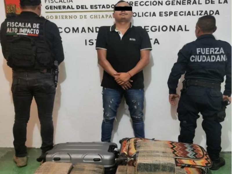 Traficante de marihuana es detenido en Chiapas