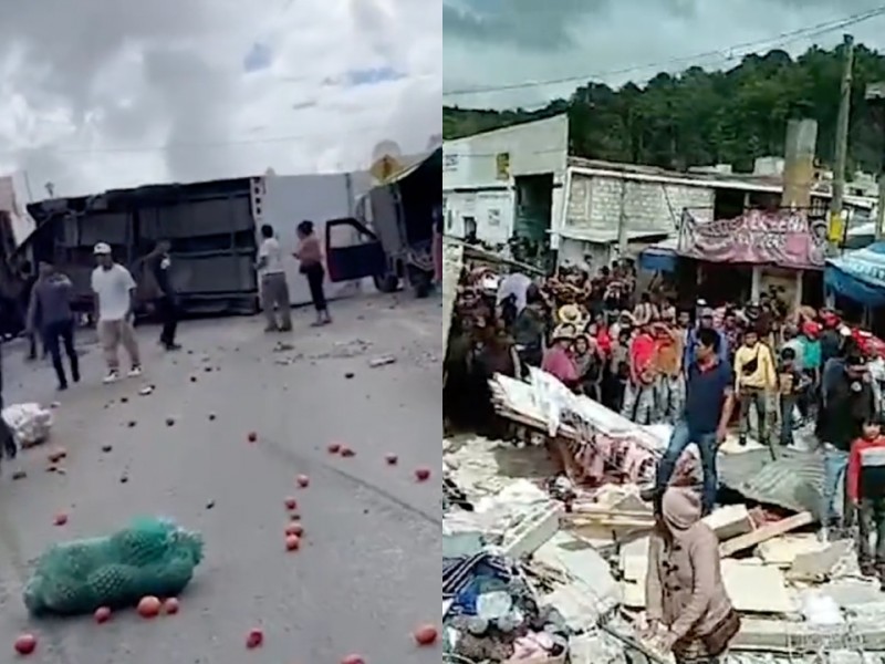 Tráiler se queda sin frenos y embiste vehículos en Chiapas