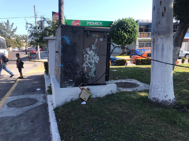 Transformador es un peligro en el centro de Veracruz