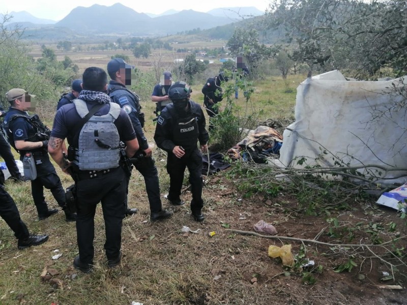 Tras ataque a policías en Pátzcuaro desmantelan campamento criminal