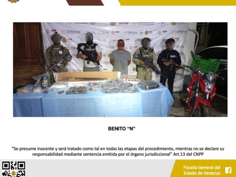 Tras cateo en Coxquihui, detienen a sujeto con dron y arsenal