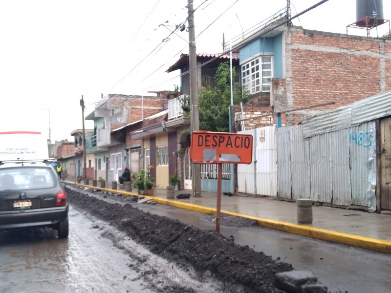Reactivan obra pública en avenida Juárez poniente en Zamora