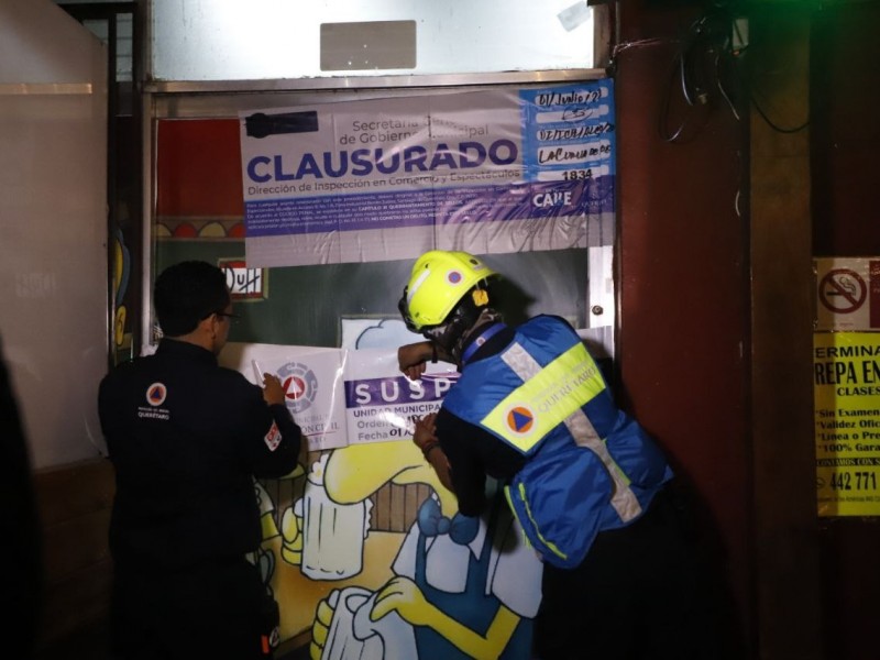 Tras denuncias ciudadanas fueron clausurados tres establecimientos nocturnos