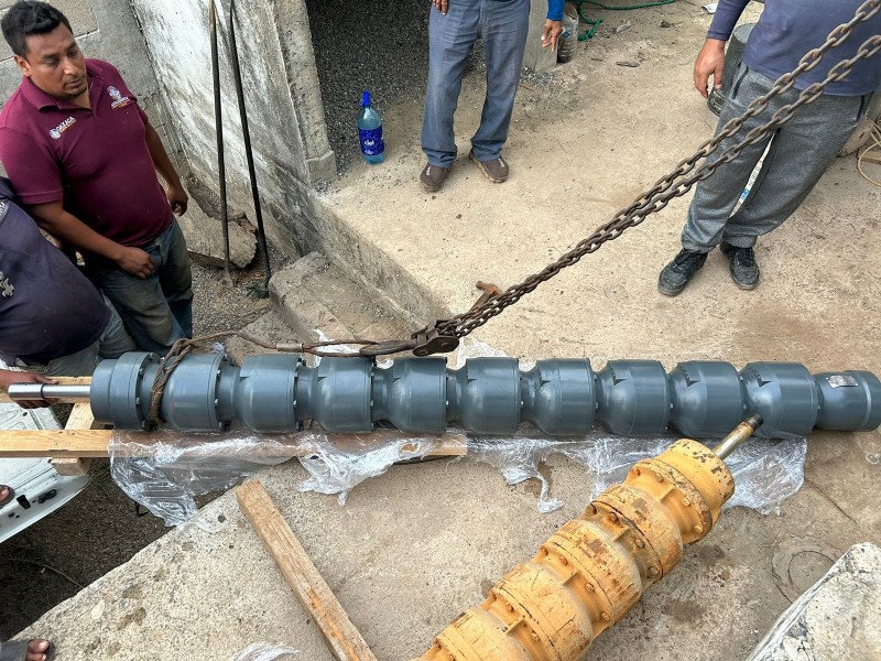 Tras desabasto de agua, instalan bomba nueva en CEABIEN Tehuantepec