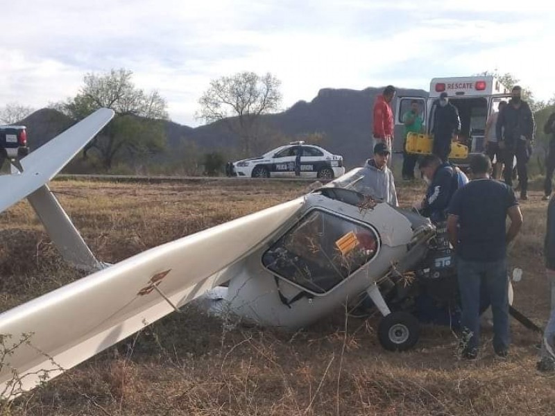 Trasladan a Navojoa a piloto accidentado en Álamos