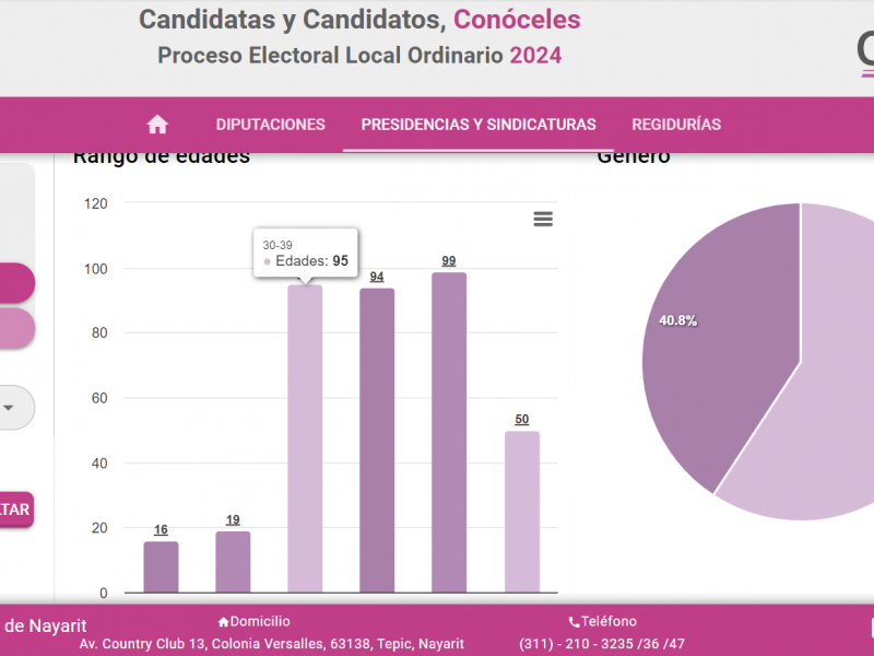 Trayectoria de candidatas y candidatos disponible en Internet