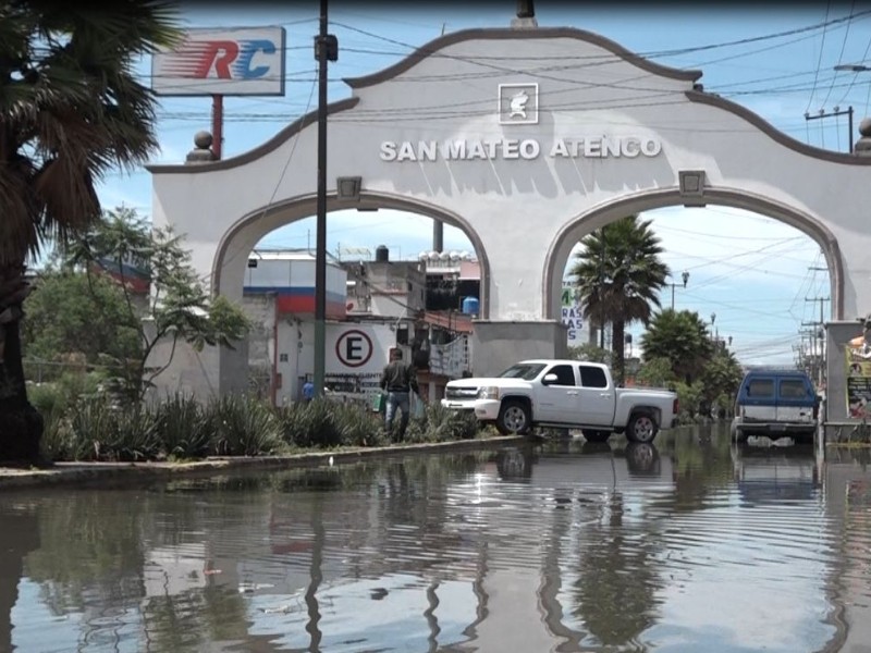 Tres barrios en San Mateo Atenco vulnerables durante lluvias