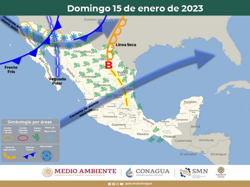 Tres frentes fríos entrarán a Sonora