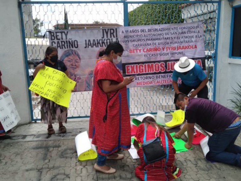 Triquis protestan en Oaxaca por desalojo en CDMX