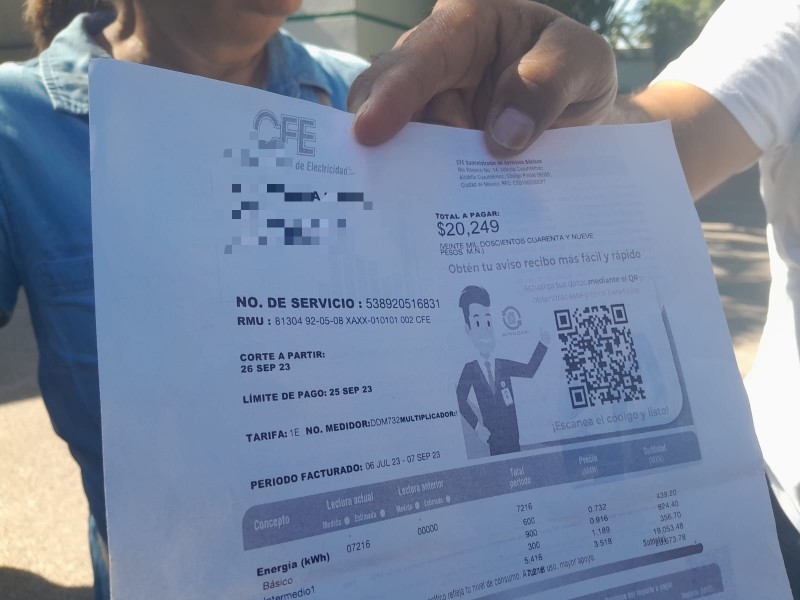 Truenan en contra de CFE,recibos superan los 20mil pesos