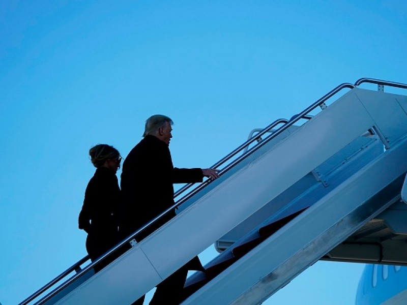 Trump ofrece discurso y se va en Air Force One