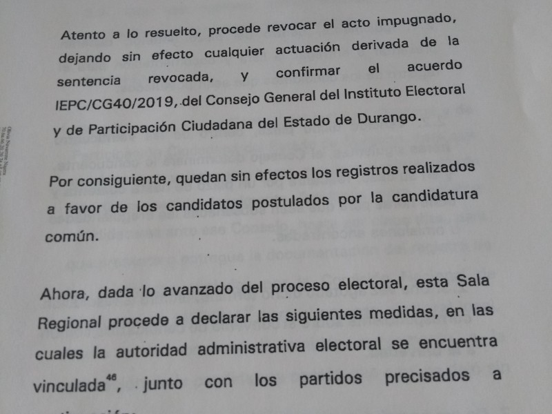 Tumban candidaturas de Morena en Gómez y Lerdo