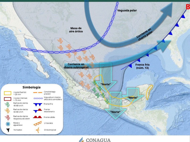 Tuxpan en “Alerta Gris” por ingreso del Frente Frío 13