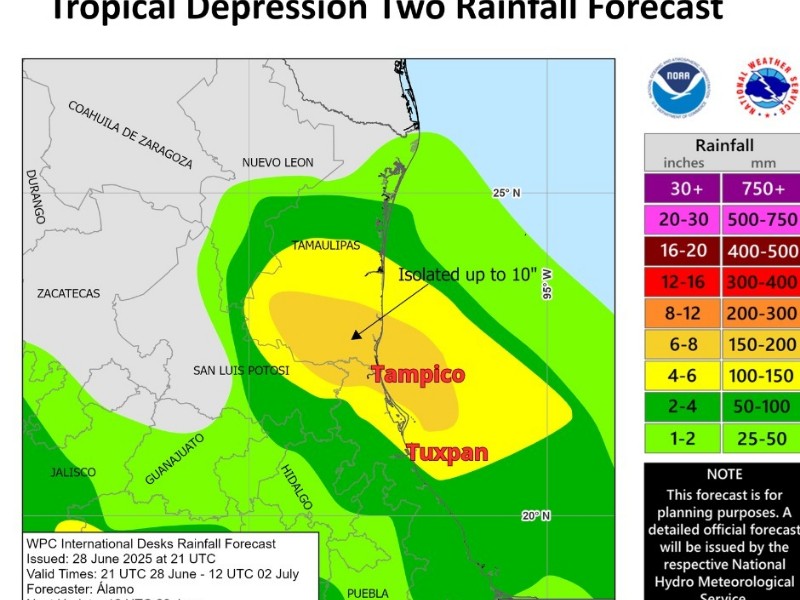 Tuxpan toma medidas preventivas ante  Depresión Tropical 2