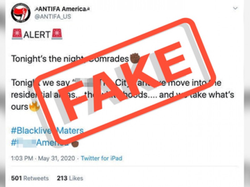 Twitter retira cuenta falsa sobre antifa; hecha por supremacistas blancos