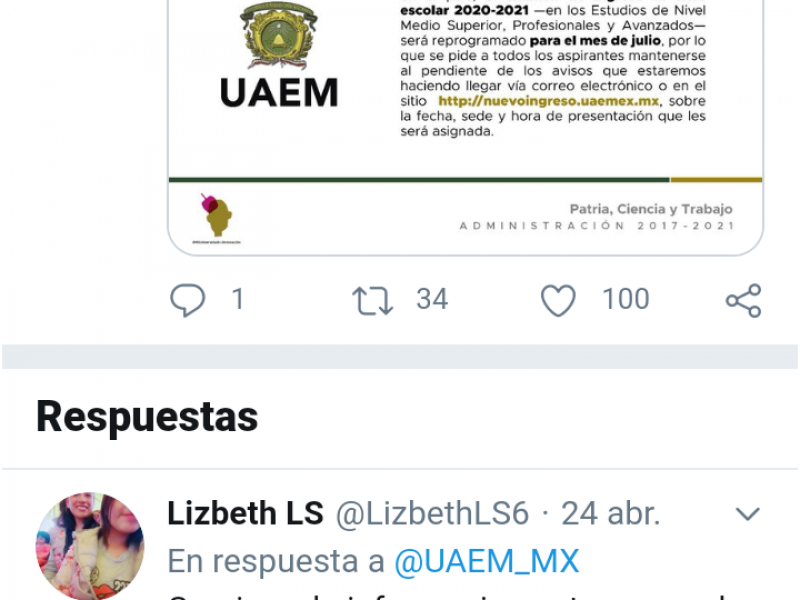 UAEMéx continúa posponiendo examen de ingreso