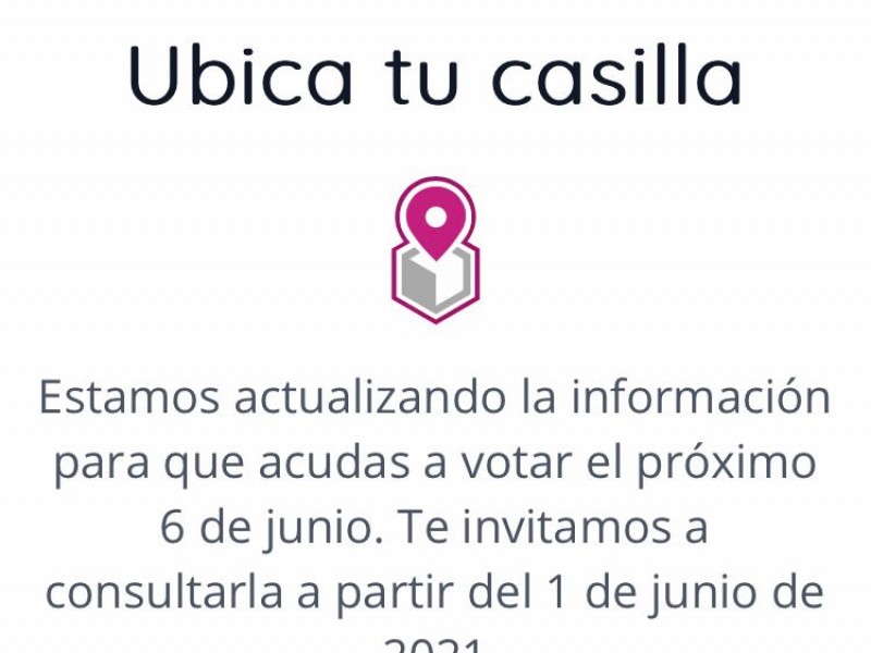 Ubica tu casilla a partir de este primero de junio