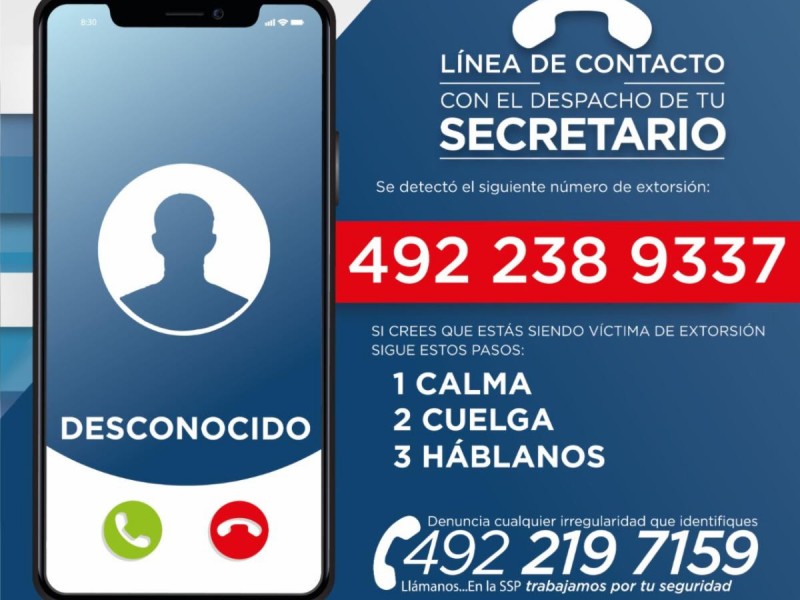 Ubican número utilizado para extorsión telefónica