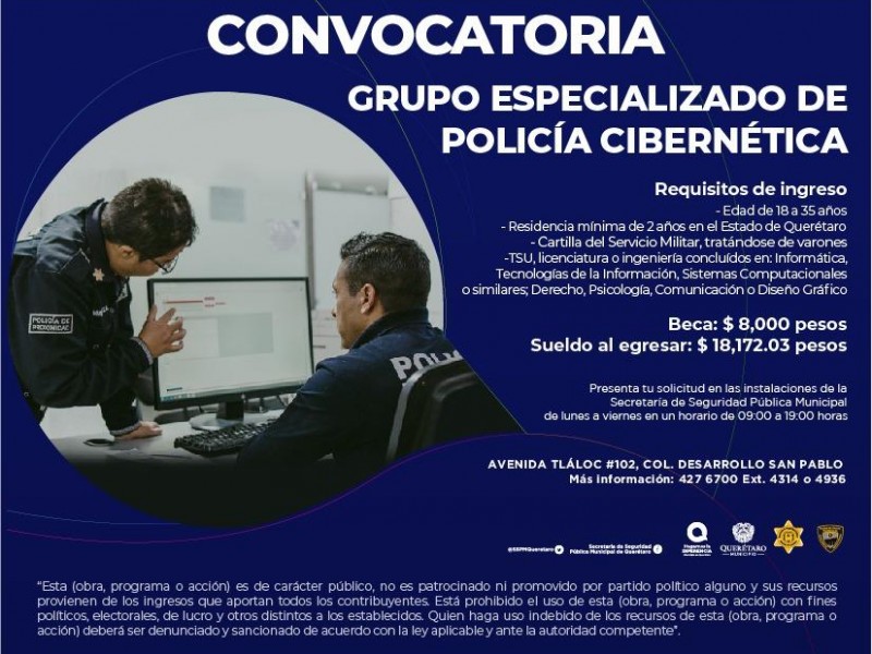 Últimos días de la Convocatoria de Policía Cibernética