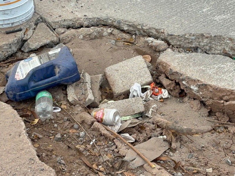 ¡Un gran riesgo! Obras inconclusas de JAPAMA dejan gran bache en Rosales