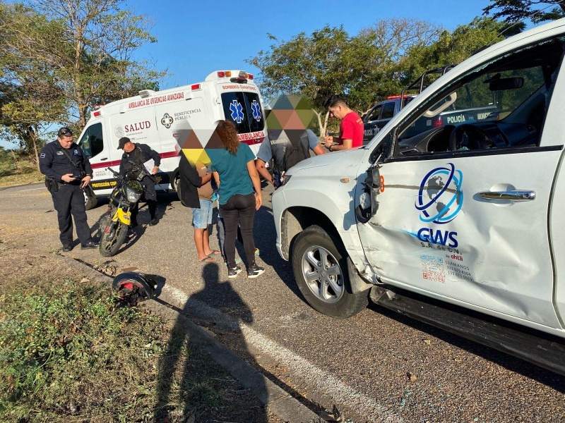 Un lesionado tras choque en carretera a Chiapa