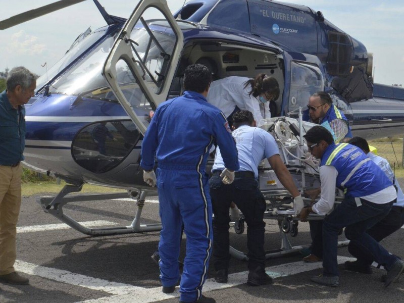 Una menor fue trasladada vía aérea tras accidente