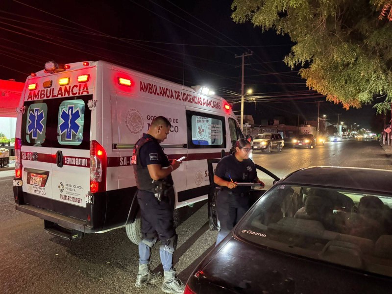 Una persona herida tras accidente vehicular en colonia Santa Fe