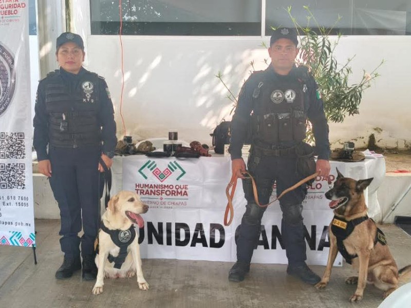 Unidad canina K-9 de la SSP participa en Feria Interinstitucional