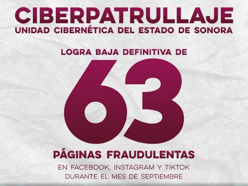 Unidad Cibernética borra 63 páginas usadas para fraudes en Sonora